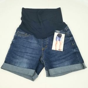 S.O.N.G. Maternity Curvy Rayon Denim Shorts NWT